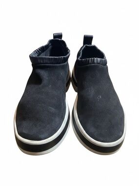Stuart Weitzman Shoes Womens 6 Black White Suede Slip On Sneakers Sole Heels
